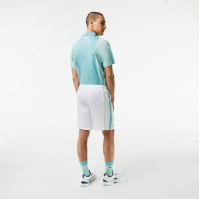 Short Lacoste Recycled Polyester White Green