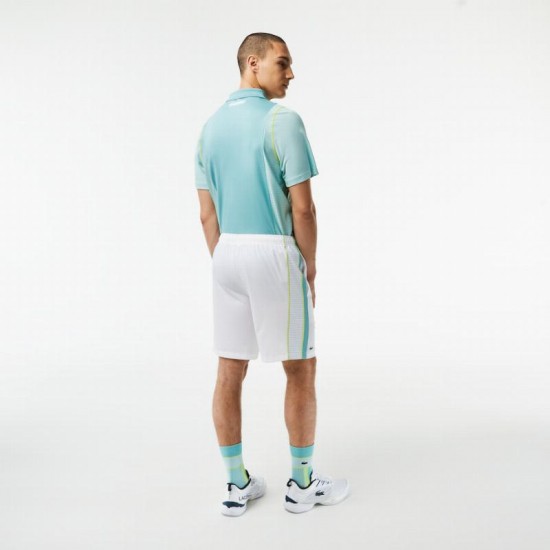 Short Lacoste Polyester Recycle Blanc Vert