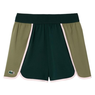 Short Lacoste Ultra Dry Verde Kaki Mujer