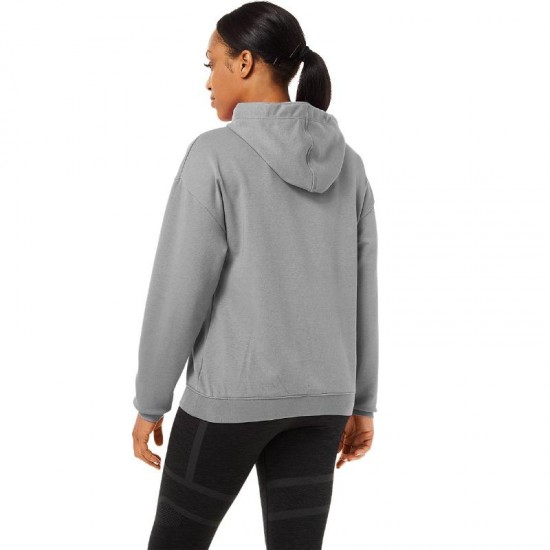 Sudadera Asics Logo Grande Gris Mujer