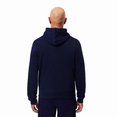 Sweat-shirt en coton bleu marine Lacoste