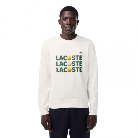 Lacoste White Plush Sweatshirt