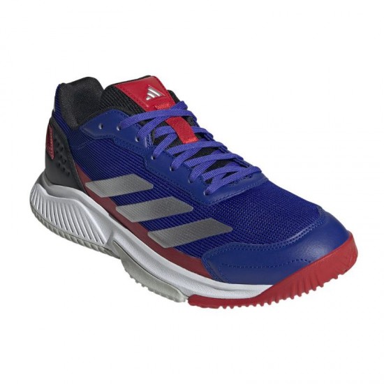 Adidas Courtquick Padel Bleu Argent Rouge Baskets