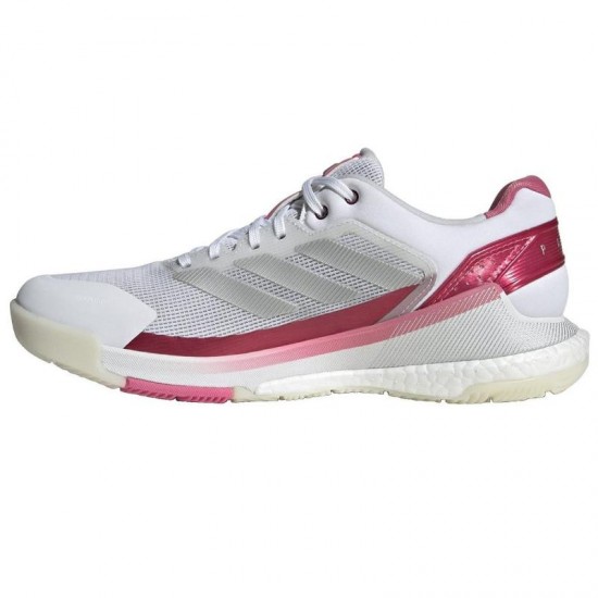 Zapatillas Adidas Crazyquick Boost Padel Blanco Plata Rosa Mujer