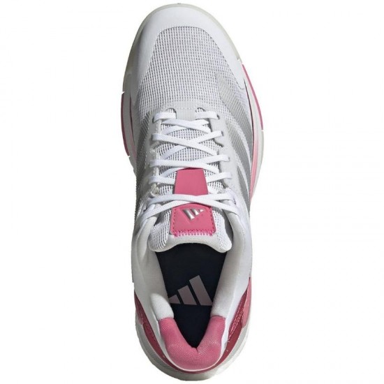 Zapatillas Adidas Crazyquick Boost Padel Blanco Plata Rosa Mujer