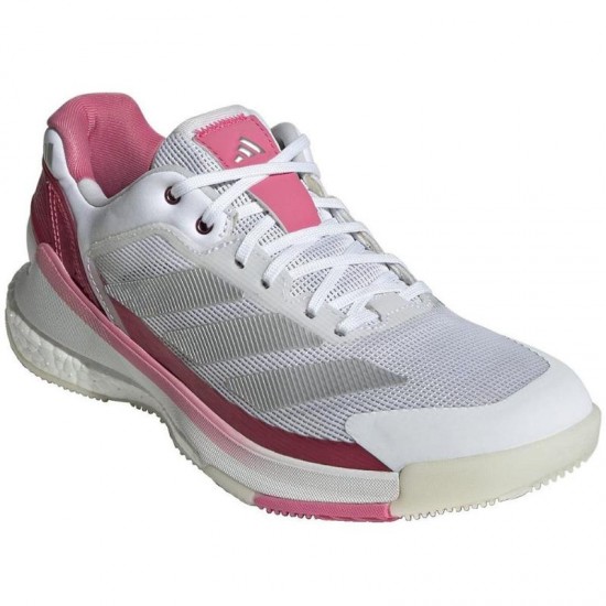 Zapatillas Adidas Crazyquick Boost Padel Blanco Plata Rosa Mujer