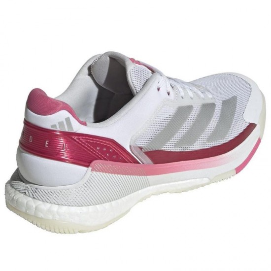 Zapatillas Adidas Crazyquick Boost Padel Blanco Plata Rosa Mujer