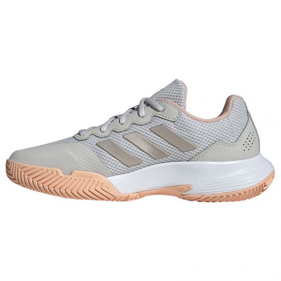 Zapatillas Adidas Gamecourt 2.0 Gris Metalizado Coral Mujer