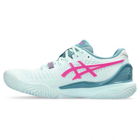 Asics Gel Resolution 9 Padel Mint Pink Fluor Women''s Shoes