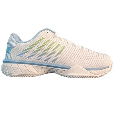 Baskets Femme Kswiss Hypercourt Express 2 HB TERRE BATTUE Blanc Bleu Vert