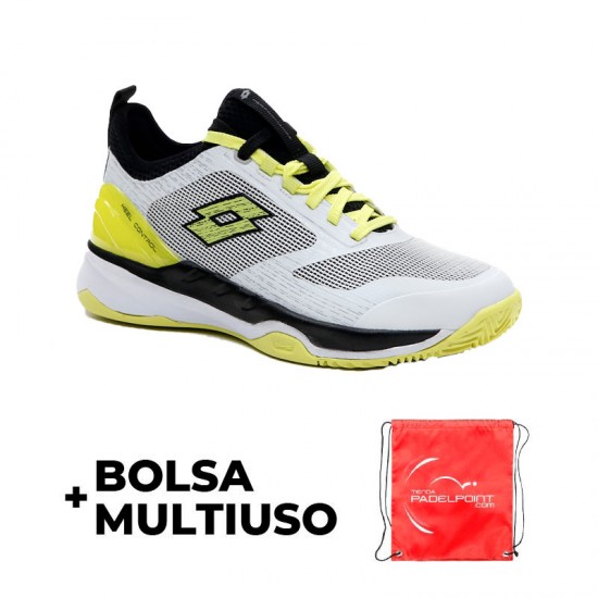 Zapatillas Lotto Mirage 200 Blanco Amarillo Neon Negro Mujer