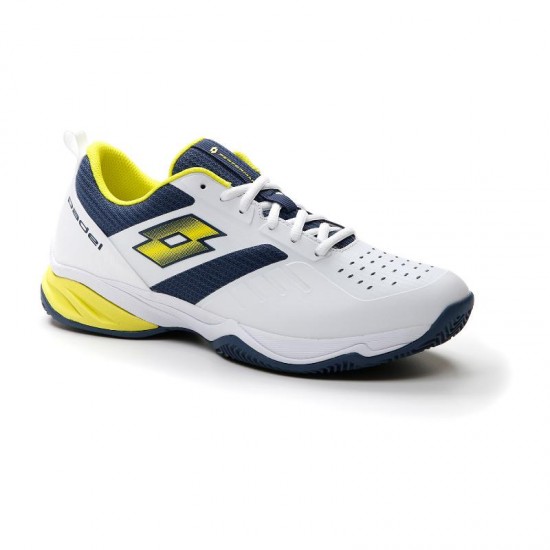 Zapatillas Lotto Superrapida 400 IV Blanco Amarillo Acido Azul Denim