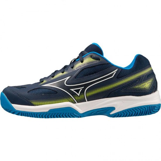 Mizuno Break Shot 4 CC Bleu Fonce Jaune Chaussures