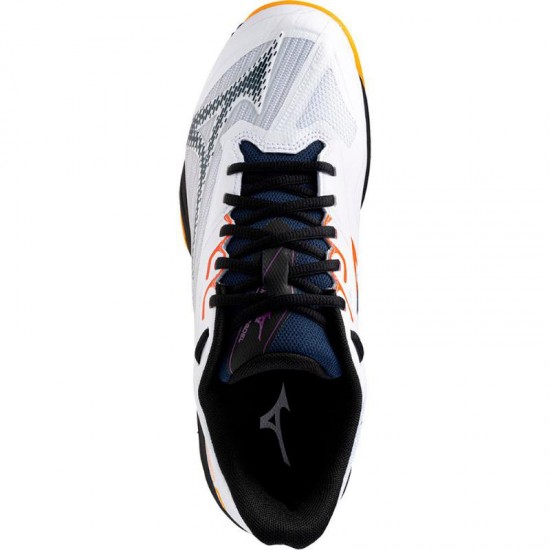 Mizuno Wave Exceed Light 2 Padel Blanc Bleu Orange Chaussures