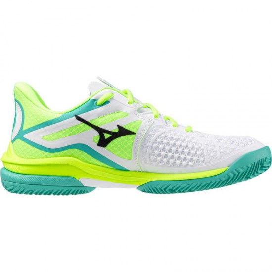 Mizuno Wave Exceed Tour 6 Clay White Black Lime Women''s Sneakers