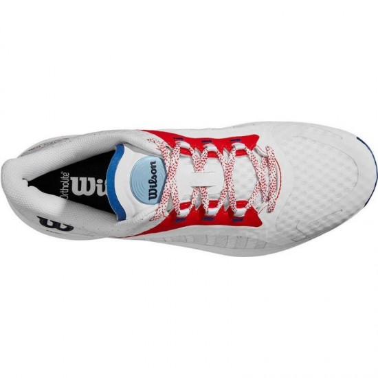 Chaussures Wilson Hurakn Pro Blanc Rouge Bleu