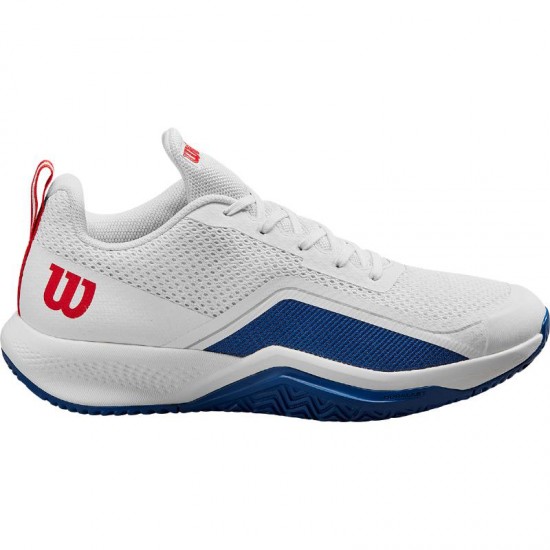 Wilson Rush Pro Lite Blanc Bleu Rouge Baskets